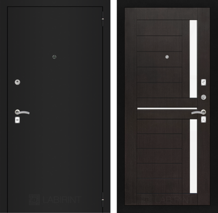 Входная металлическая дверь Лабиринт Classic (Классик) шагрень черная 02 - Венге