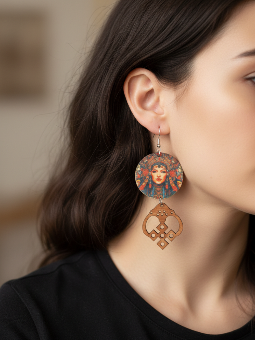 Этнические серьги Лунница