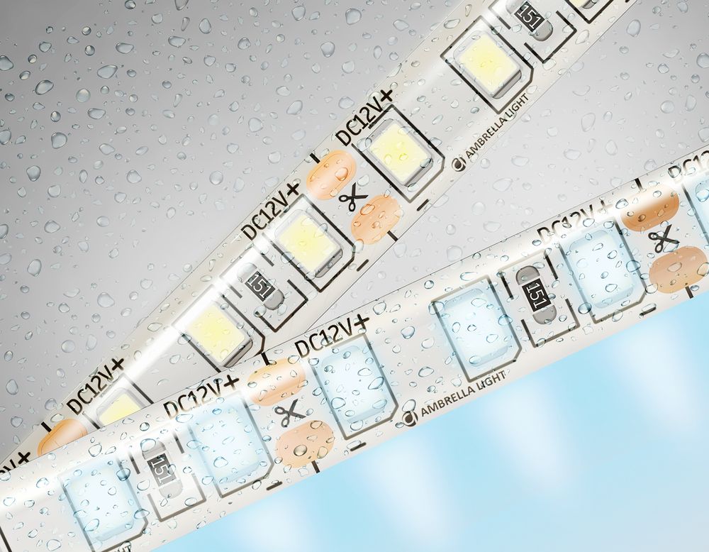 Светодиодная лента GS1203 2835 120Led/ 9.6W m/ 12V IP65 6500K/ 5000*8*2.27mm/ кратность резки 25mm (2 конт.)