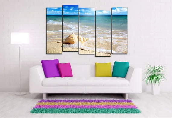 Модульная картина "Ракушка на берегу"