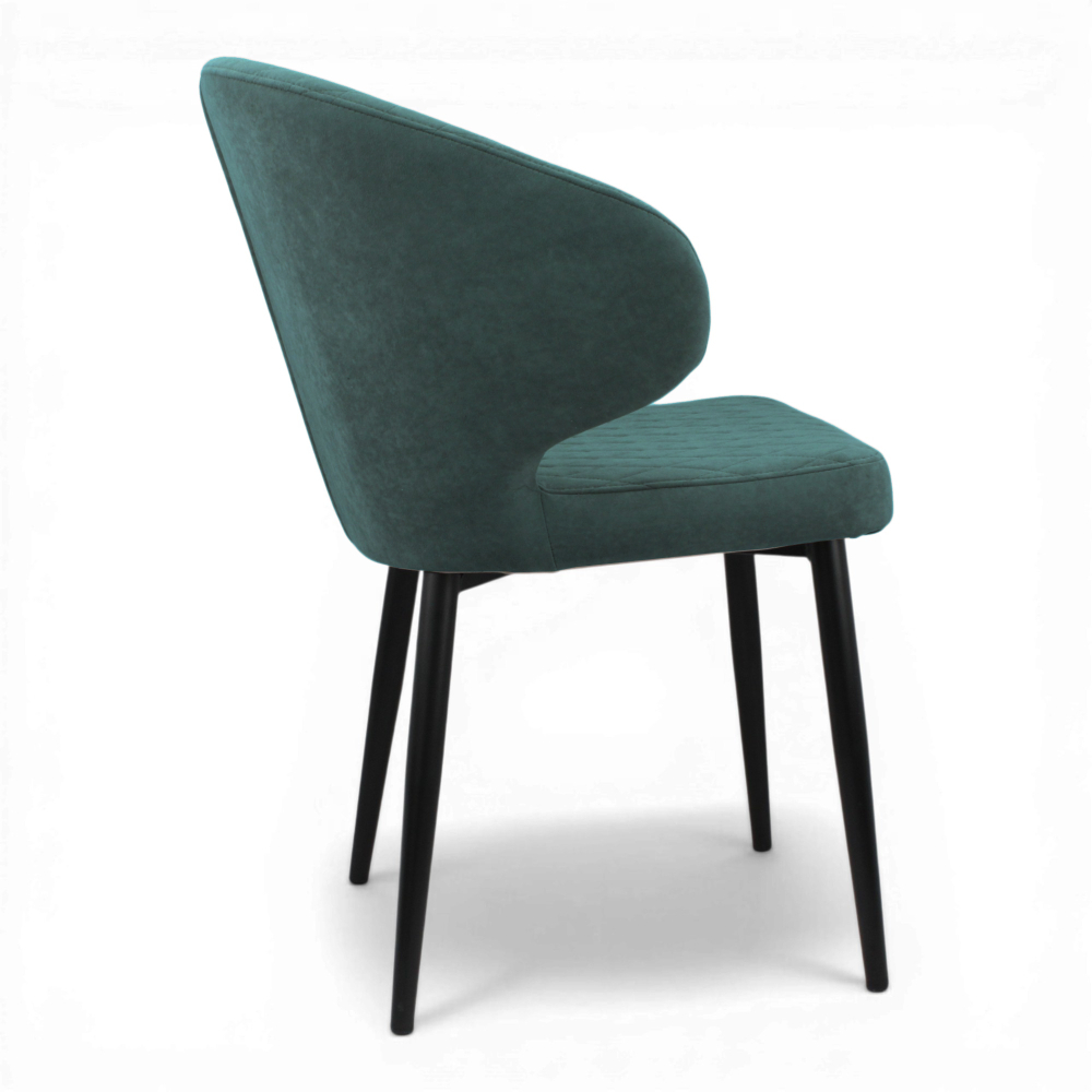 Стул "Нант" (арт. 355), велюр Бренди В10 зеленый, ножка круглая черная