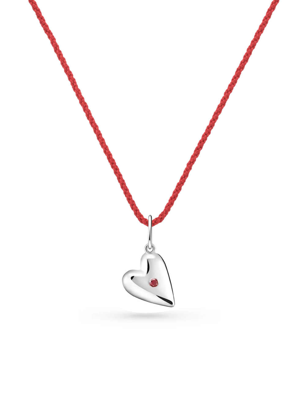 Двусторонняя подвеска Love с красным фианитом