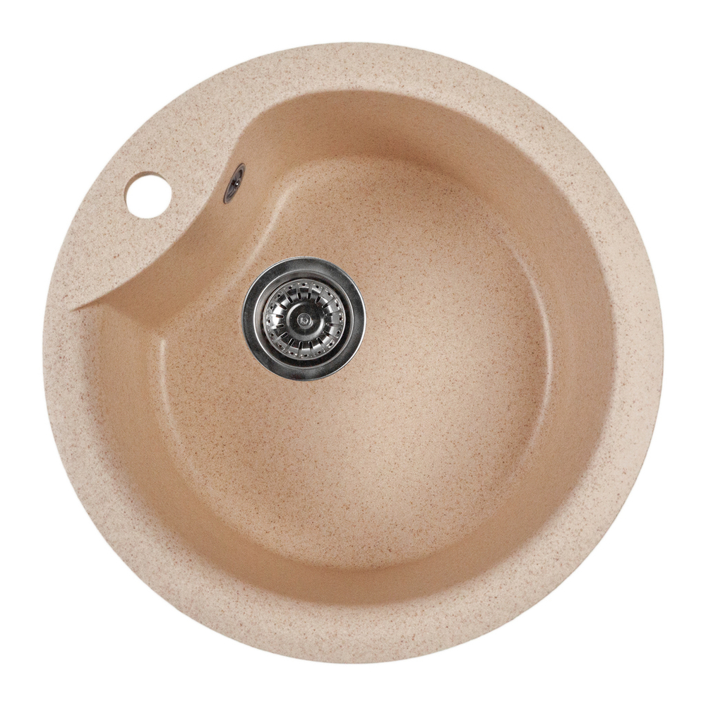 Мойкa ML-GMS101 СТАНДАРТ круглая, бежевый (328), 480 мм (глуб. чаши 190)