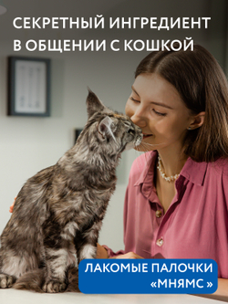 Лакомство Мнямс лакомые палочки для кошек с форелью и лососем 3х5 г