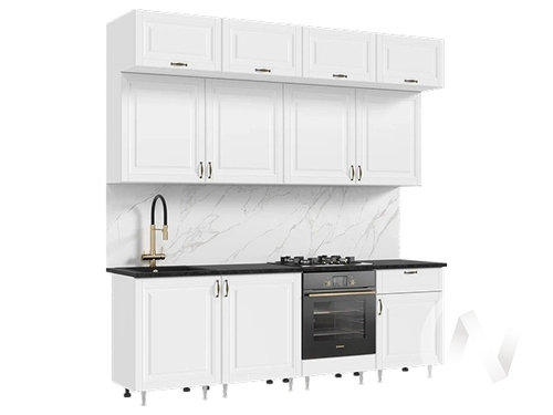 Кухня Престиж 2;4м (белый/браш вайт/кастилло темный)