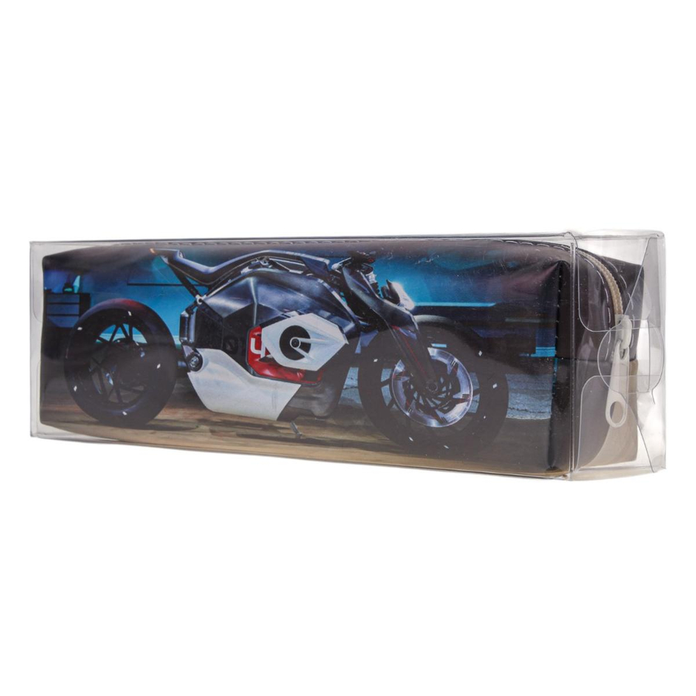 Пенал-косметичка 1 отд. 20*5,5*3,5см кожзам "Мото" 4 вида микс