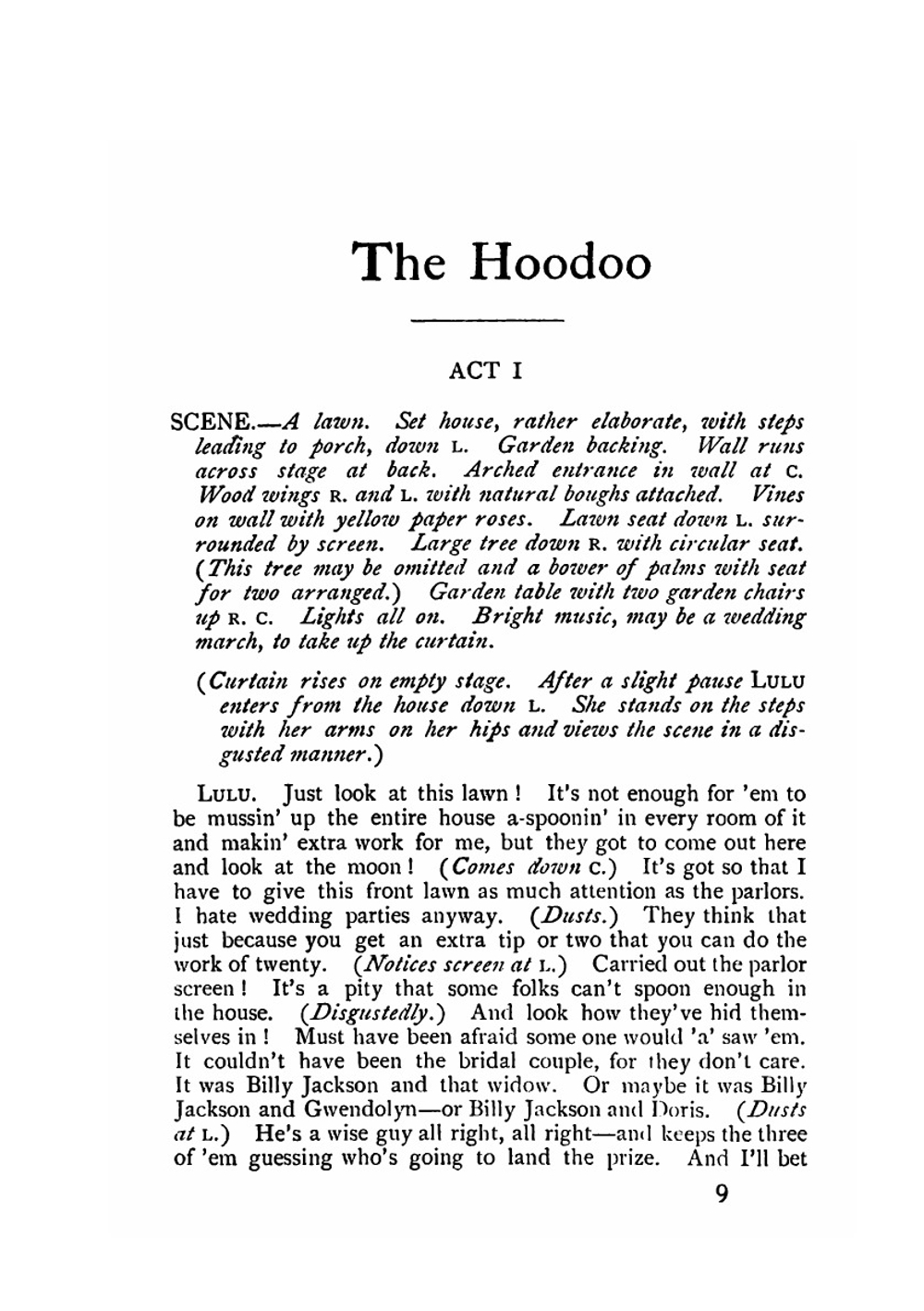 The hoodoo. A farce in three acts | Walter Ben Hare
