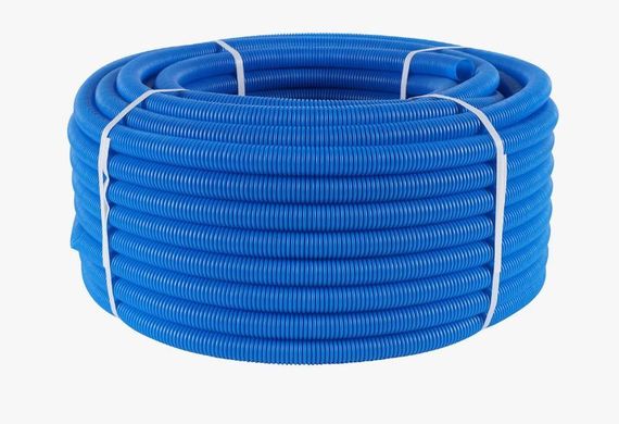 Труба гофрированная STOUT ПНД, цвет синий,для труб диаметром 16 мм