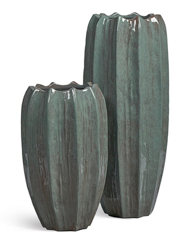 Кашпо TREEZ Effectory - Aura - Высокая Кашпо-ваза - Изумрудный лак