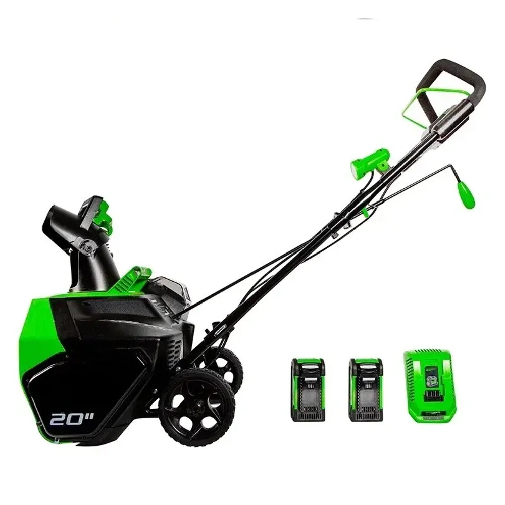 Greenworks GD40SB 40В аккумуляторный снегоуборщик (1 x 4 Ач, ЗУ) ковш 51 см, выброс 6 м 2600607