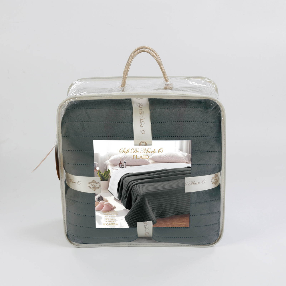 Плед 220х240 Sofi De MarkO Либерти темно-серый