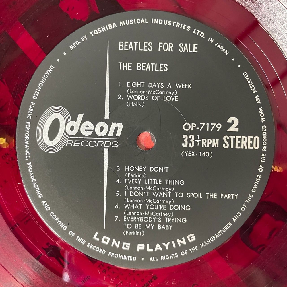 Винтажная виниловая пластинка LP The Beatles For Sa le (Japan 1965) (No Obi) (Red Wax Vinyl)