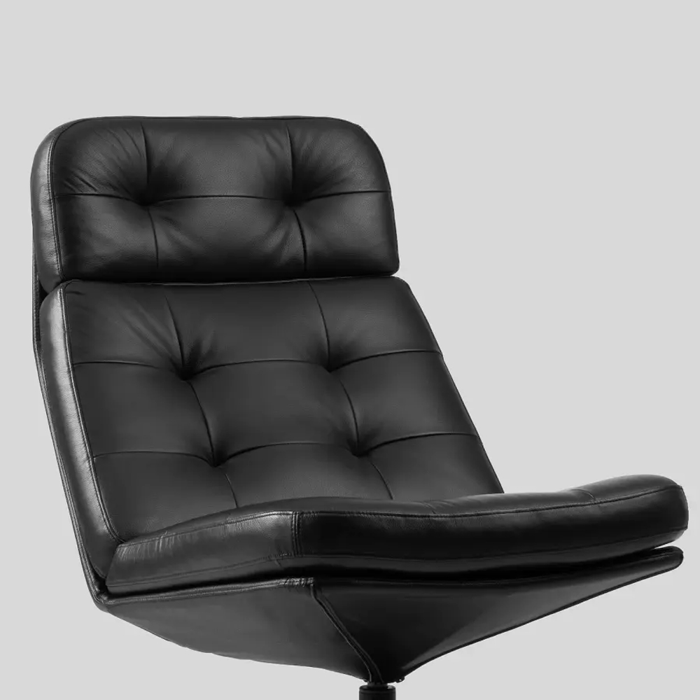 Кресло и пуф - IKEA HAVBERG, 66х99х92 см, черный, ХАВБЕРГ ИКЕА