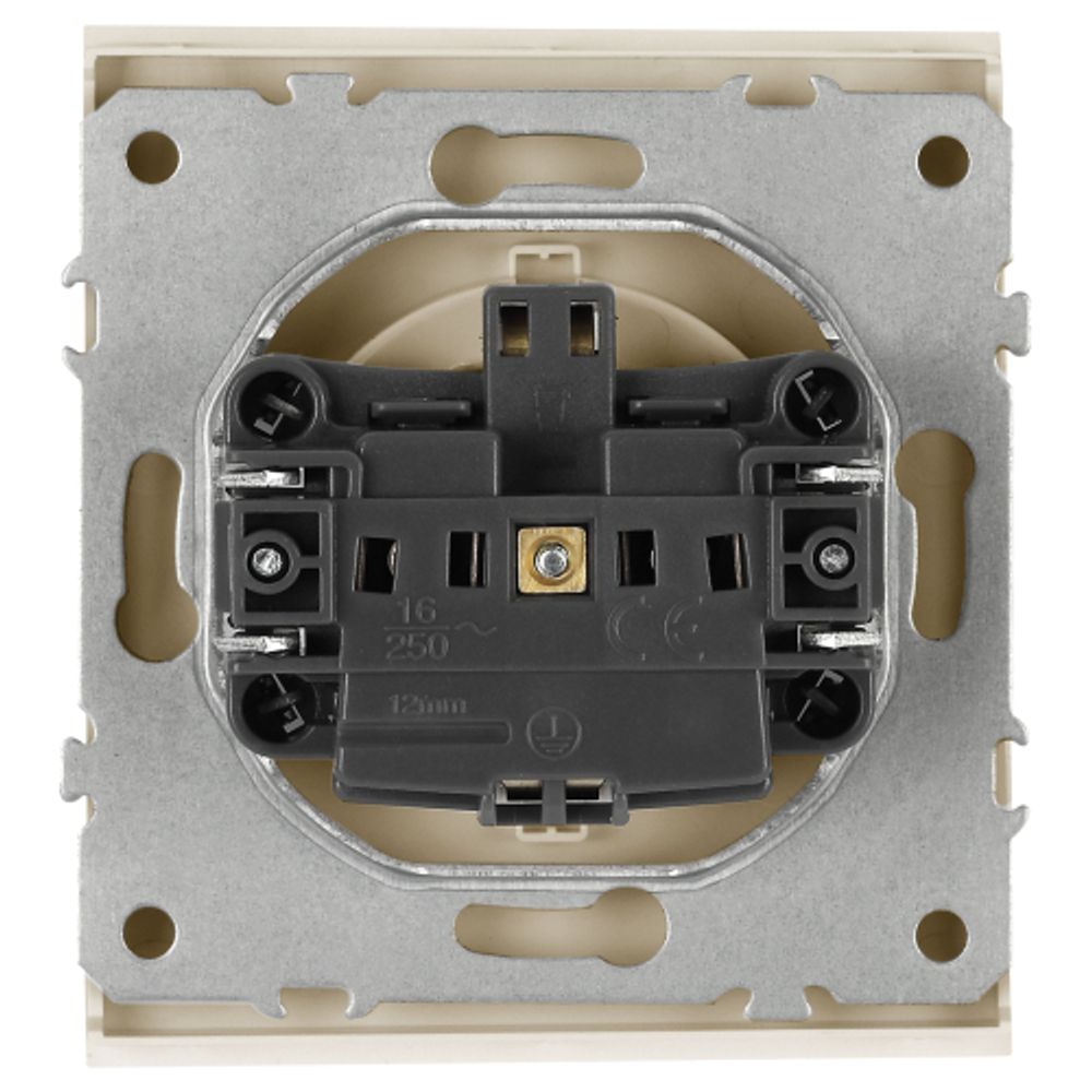 Розетка ЭРА Arktik 16-2103-04 с заземлением 2P+E Schuko со шторками с крышкой 16А-250В шампань | Эра Arktik