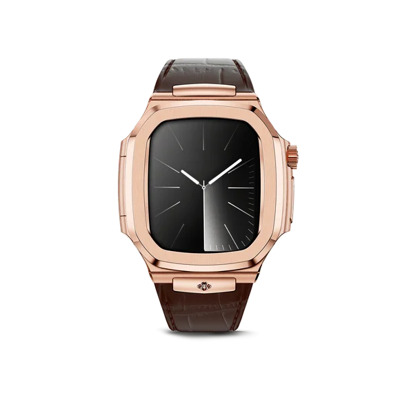 Корпус для Apple Watch ROYAL45 -  Rose Gold Brown Leather