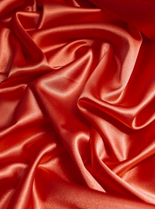 Атлас, морковный, глянцевый, стрейч