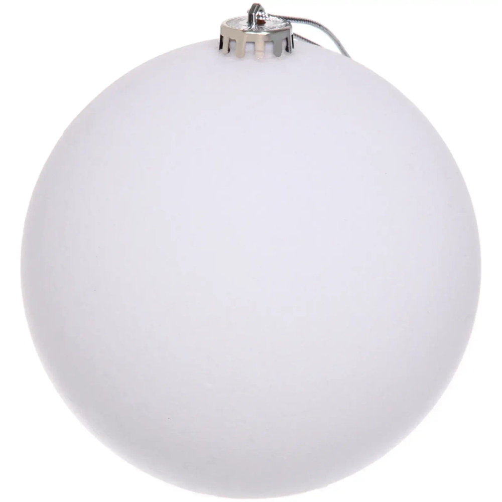 Новогодний шар VELOUR «Нежный бархат» 15 см, Белый