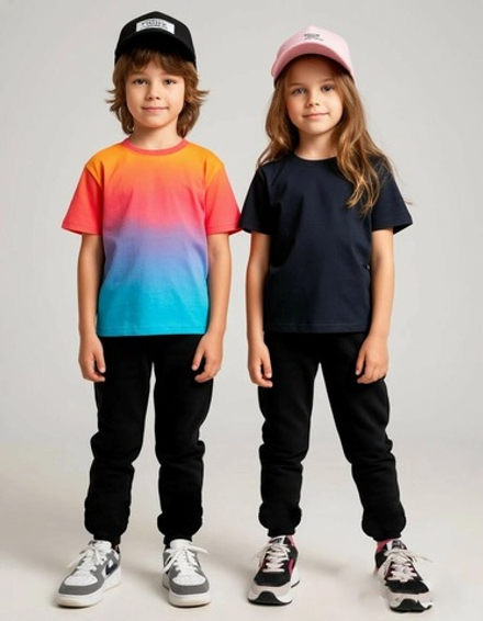 12401 Брюки пижамные детские внизу на резинке кулирка черный (64-122/128)