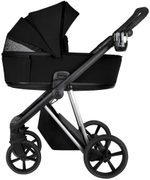 Детская коляска Roan Sol Vintage Luxury 2.0 3 в 1 с автокреслом Tutis Elo Lux EduSky Black VIN 05/CB Caviar Black/Nickel/руч.Black