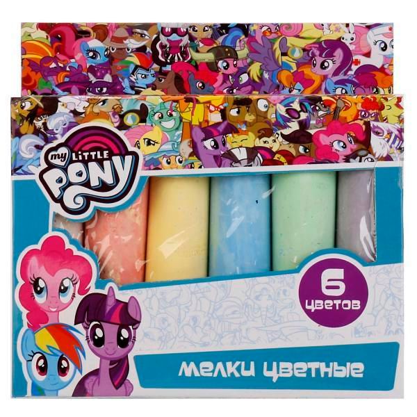 Мелки цветные для творчества my little pony 6 цветов обке