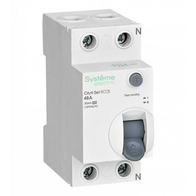 УЗО City9 Set электромеханическое 40А 30мА тип A 2П Systeme Electric (ВДТ) C9R68240