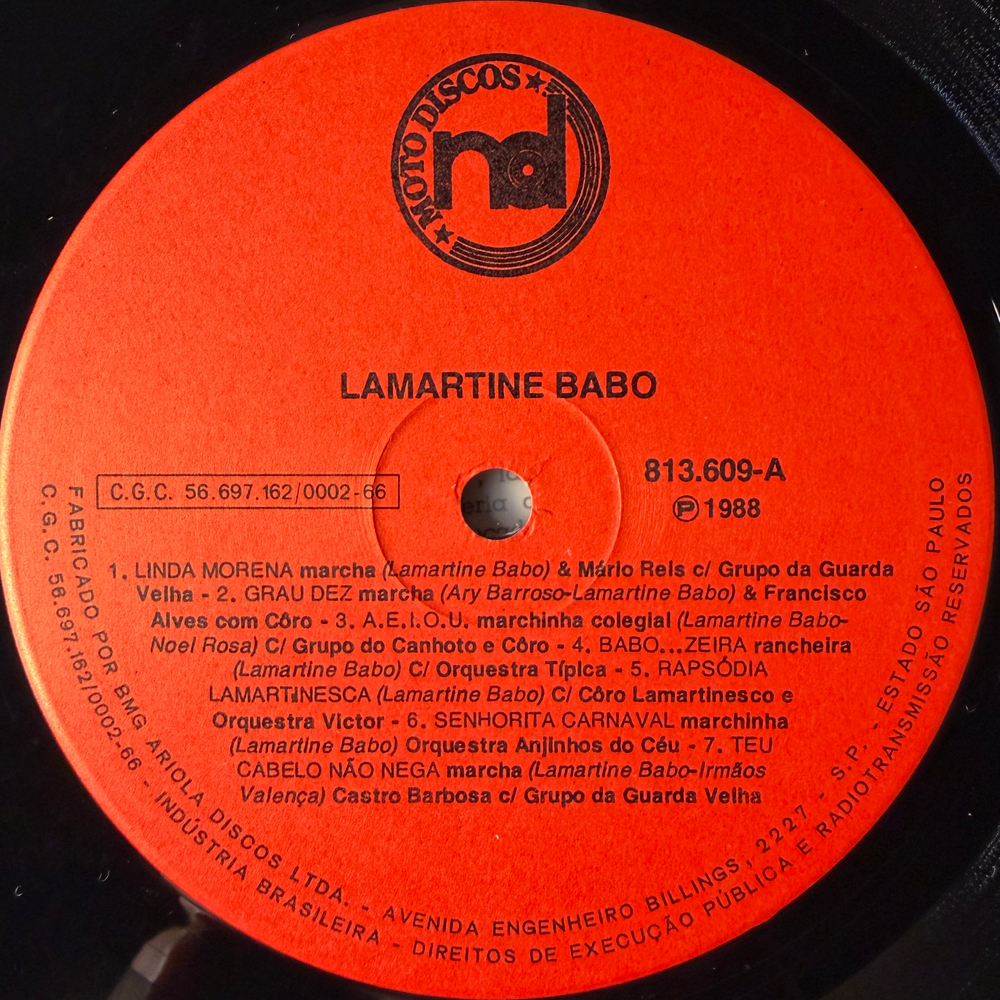 Lamartine Babo ‎– A Música Popular No Rio de Janeiro (Бразилия 1988г.) Т