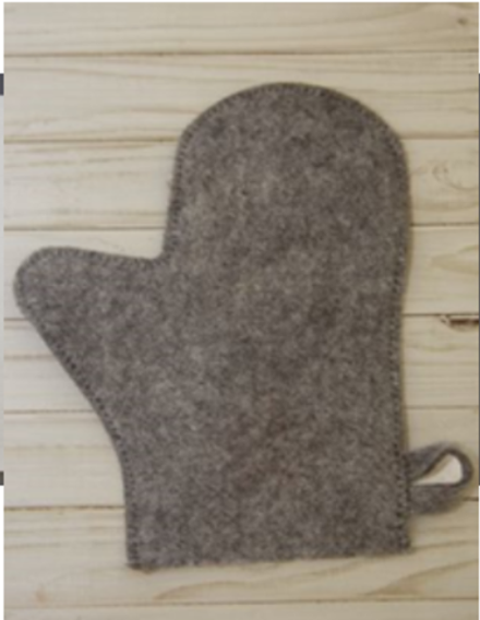 Рукавица банная "Первая цена", серый, войлок,РИ002