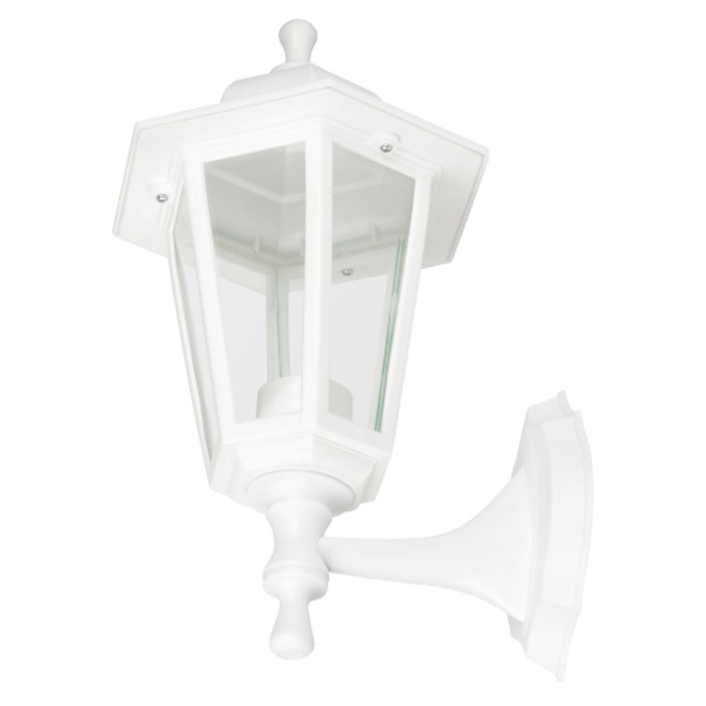 Садово-парковый светильник ЭРА НБУ 06-60-001 белый 6 гранный настенный IP44 Е27 max60Вт