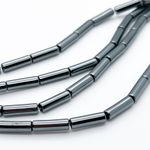 Гематит Трубочка бусины (имитация), цвет черный, размер около 13*4 мм, цена за 13 шт (1/2 нити)
