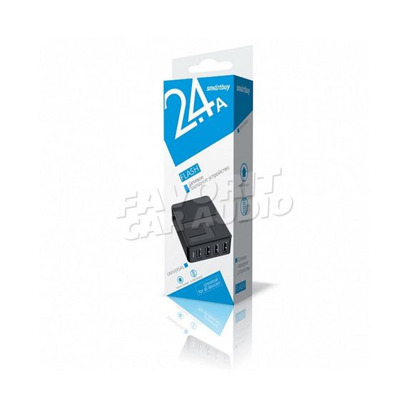 СЗУ 4 USB SmartBuy Flash 5400mA пластик чёрный