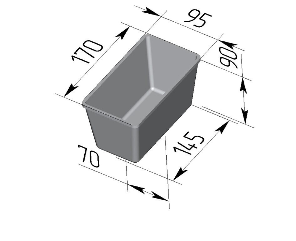 Форма для выпечки хлеба Л-11А (170х95х90 мм)