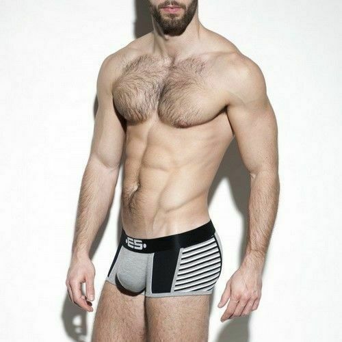 Мужские трусы боксеры серые ES Collection stripe-mix-boxer-bleu-un231