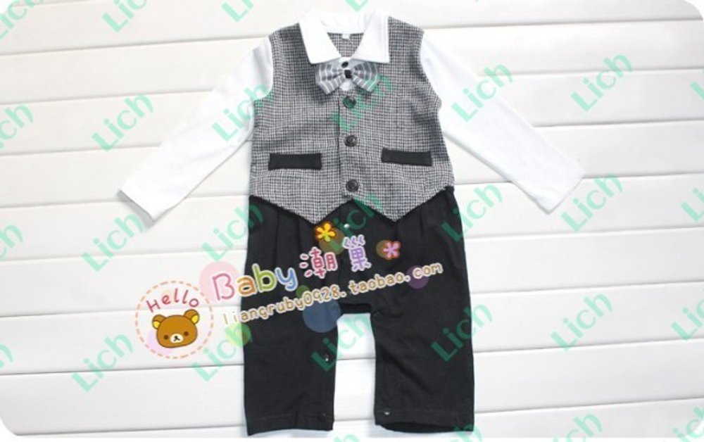 Комбинезон-имитация рубашки с жилетом и брюк