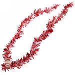 Мишура 2м 9см «Снежинки» красный