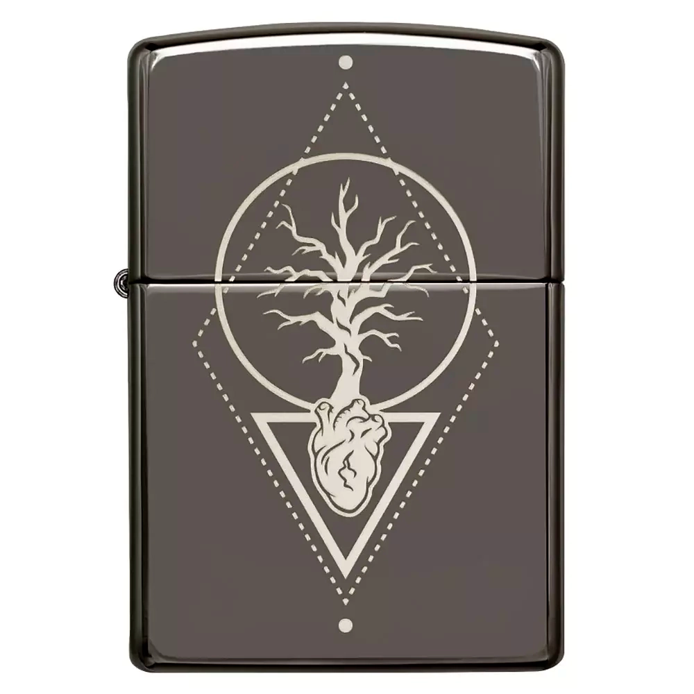 Зажигалка Zippo 49687 Heart of Tree Design, Black Ice