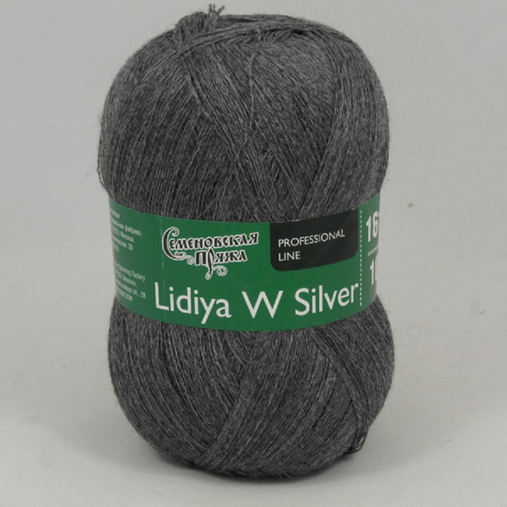 Семеновская Пряжа "Лидия Silver ЧШ" 100% имп. меринос 1613м/100гр