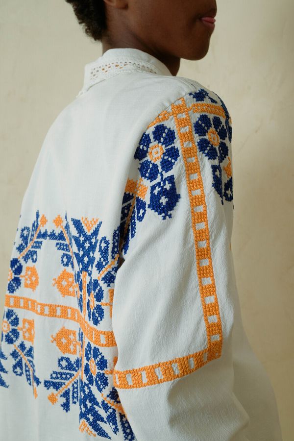 Рубашка с Кружевом по Краю / Lace Hem Long Sleeve белая - фото 12