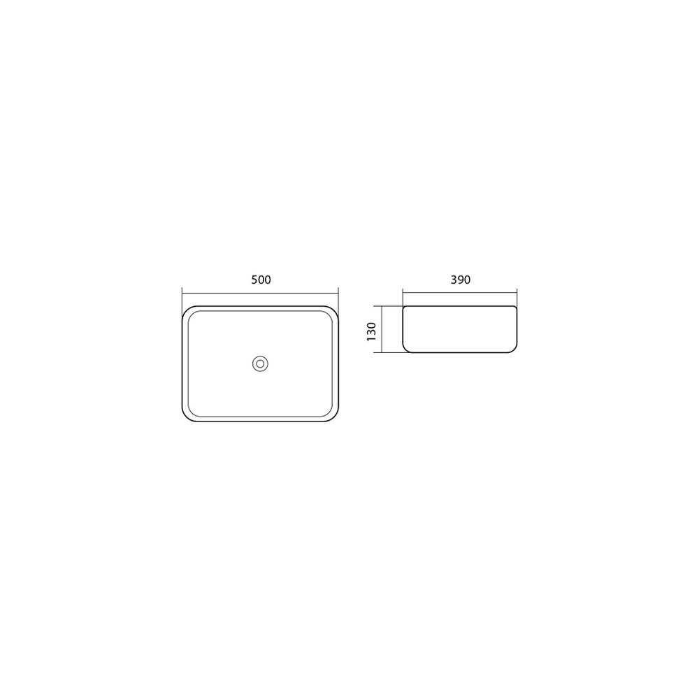 Раковина накладная для установки на столешницу AQUATEK ВЕГА AQ5515-00, 500*390*130 мм