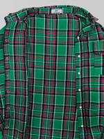 Рубашка Yixuan 2212 удлиненная в клетку на кнопках с карманом на груди