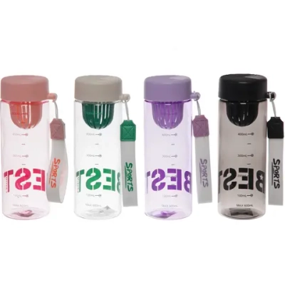 Бутылка питьевая пластиковая 600мл «BEST», микс цветов