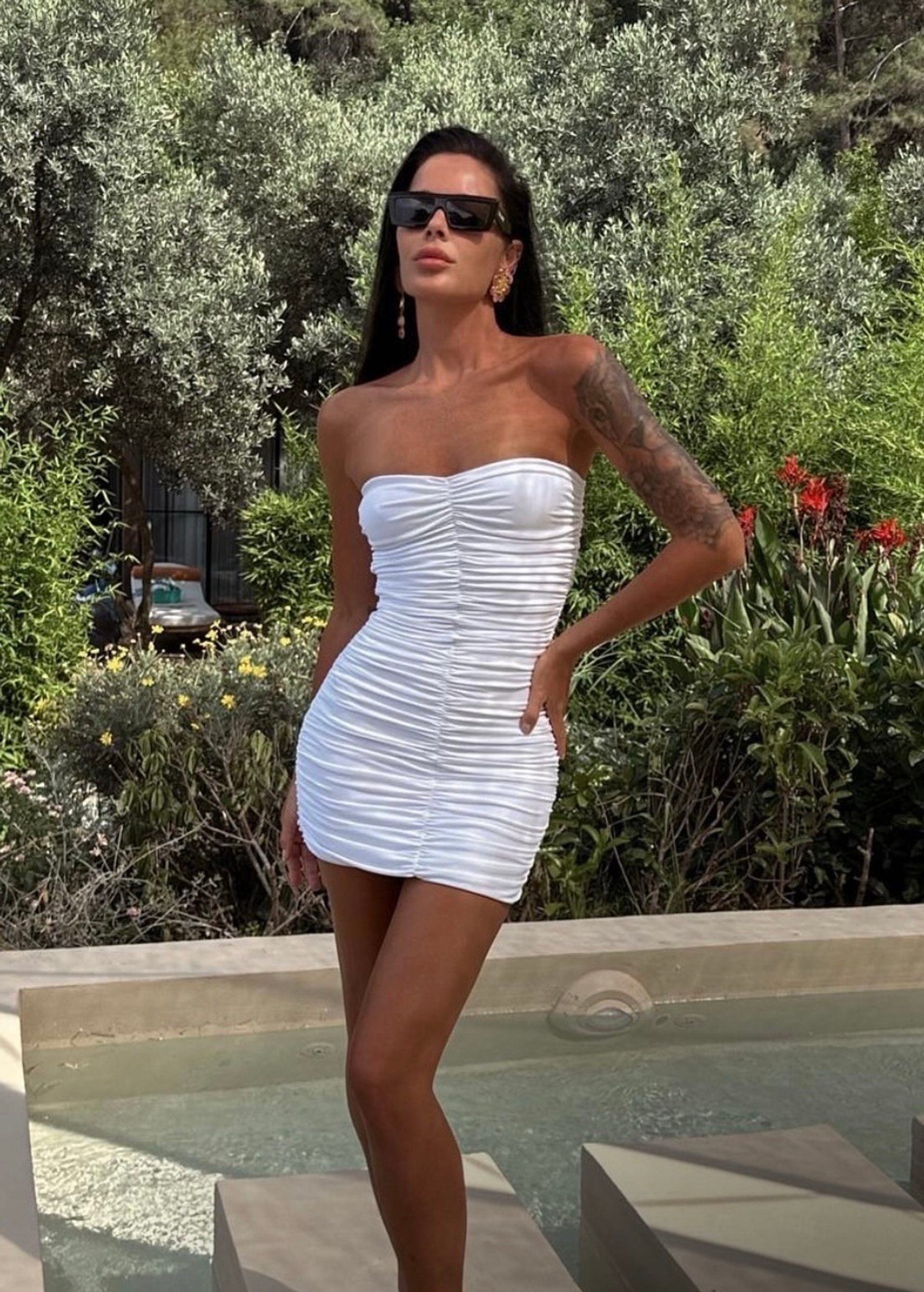 Платье Флауэр Дресс белое пошив