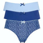 Набор из 3 сине-голубых трусиков-шортов Olivia (Размер: S) (Цвет: синий с голубым)