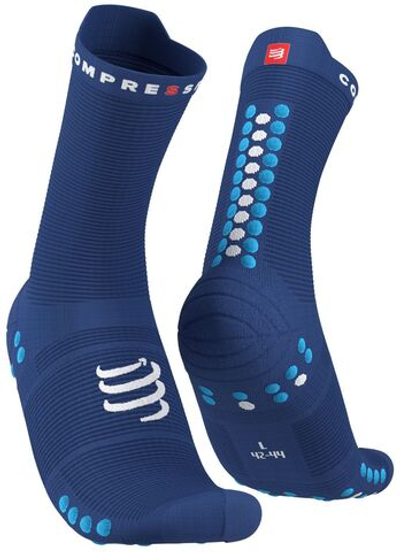 Теннисные носки Compressport Pro Racing Socks v4.0 Run High 1P - sodalite/fluo blue