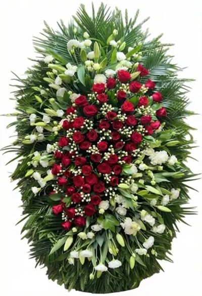 Траурный венок из живых цветов №43