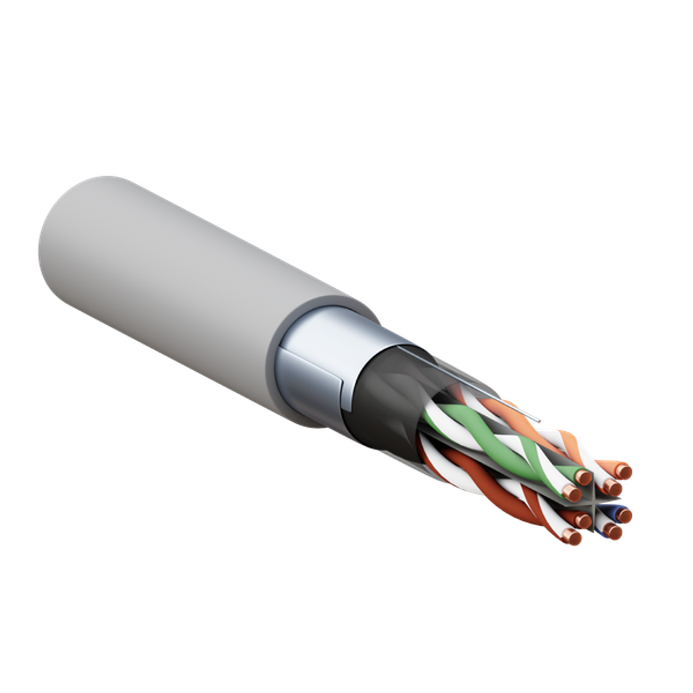 Кабель витая пара TERACOM PRO CAT.6 F/UTP 4 пары solid 23AWG оболочка PVC цвет серый (упак. 305м) (305.00 шт.)