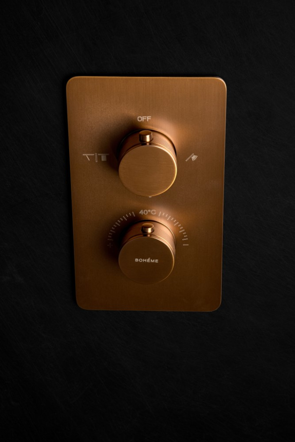 Смеситель встроенный с термостатом 3-х проходной CELL BRUSHED BRONZE