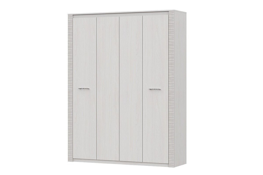 Шкаф для одежды распашной с зеркалом и полками Ясень Анкор светлый/Сандал светлый 133х49х220 см