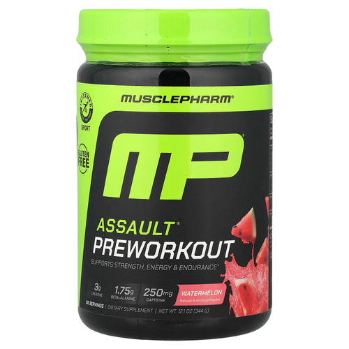 MusclePharm, Assault®, предтренировочный комплекс, со вкусом арбуза, 344 г (12,1 унции)
