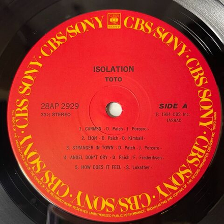 Винтажная виниловая пластинка LP Toto Isolation (Japan 1984) (Obi) Endless