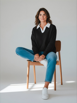 Джемпер с воротником поло